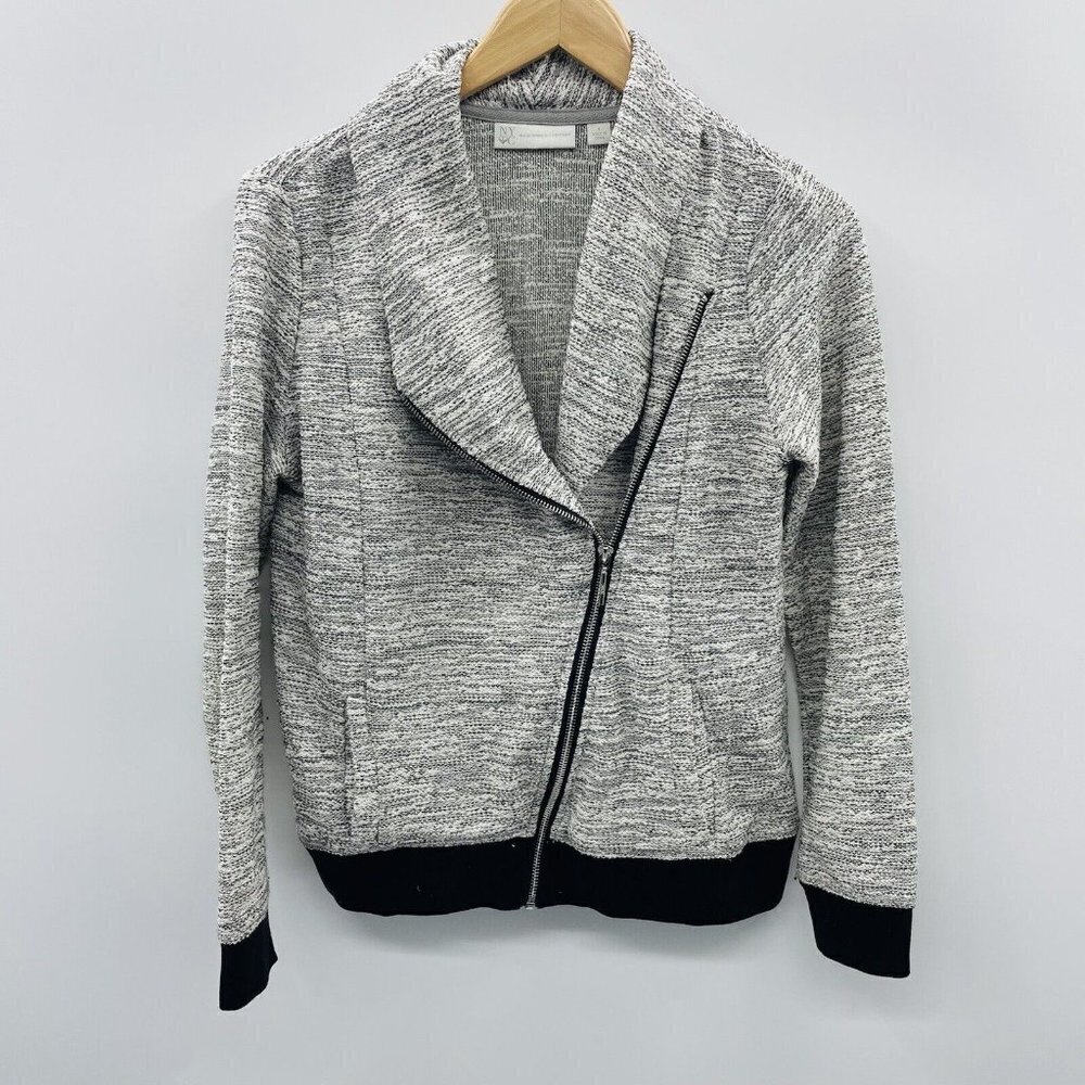 New York & Company Womens Size Small Asymmetrical Zipper Terry Cloth Jacket